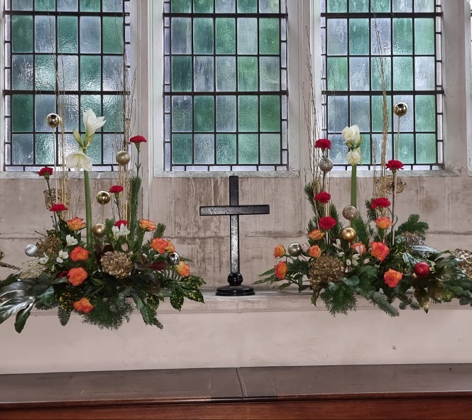 Church flowers for Christmas 2023