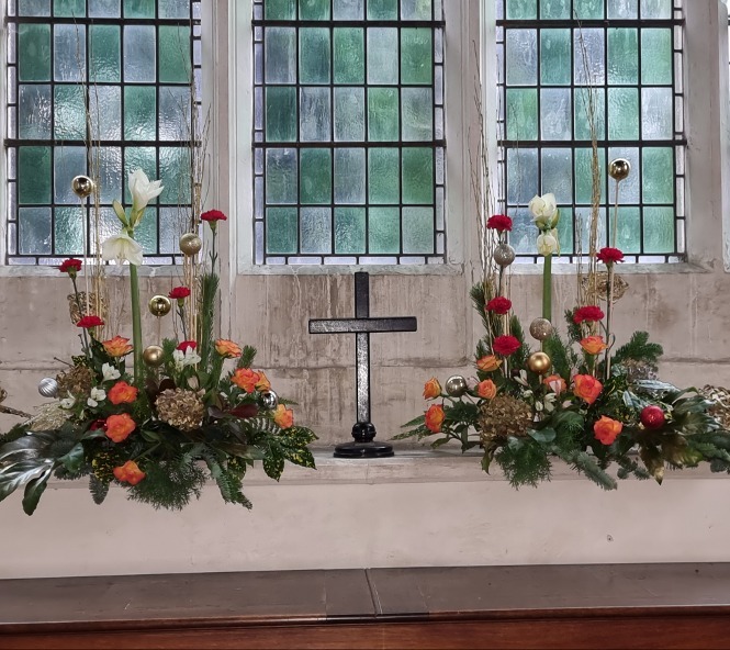 Church flowers for Christmas 2023
