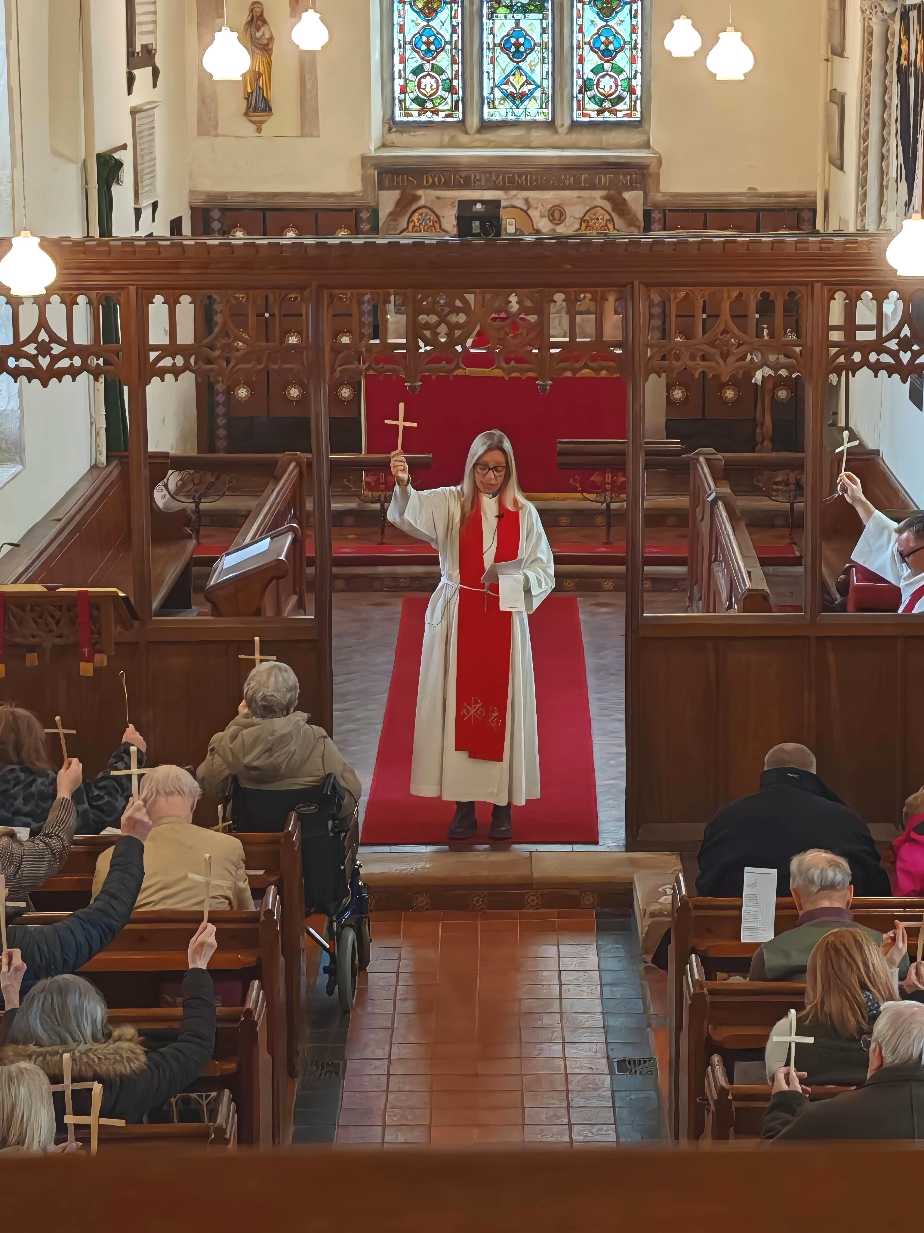 Inside St. Mary's Widdington with Archdeacon Kate Peacock