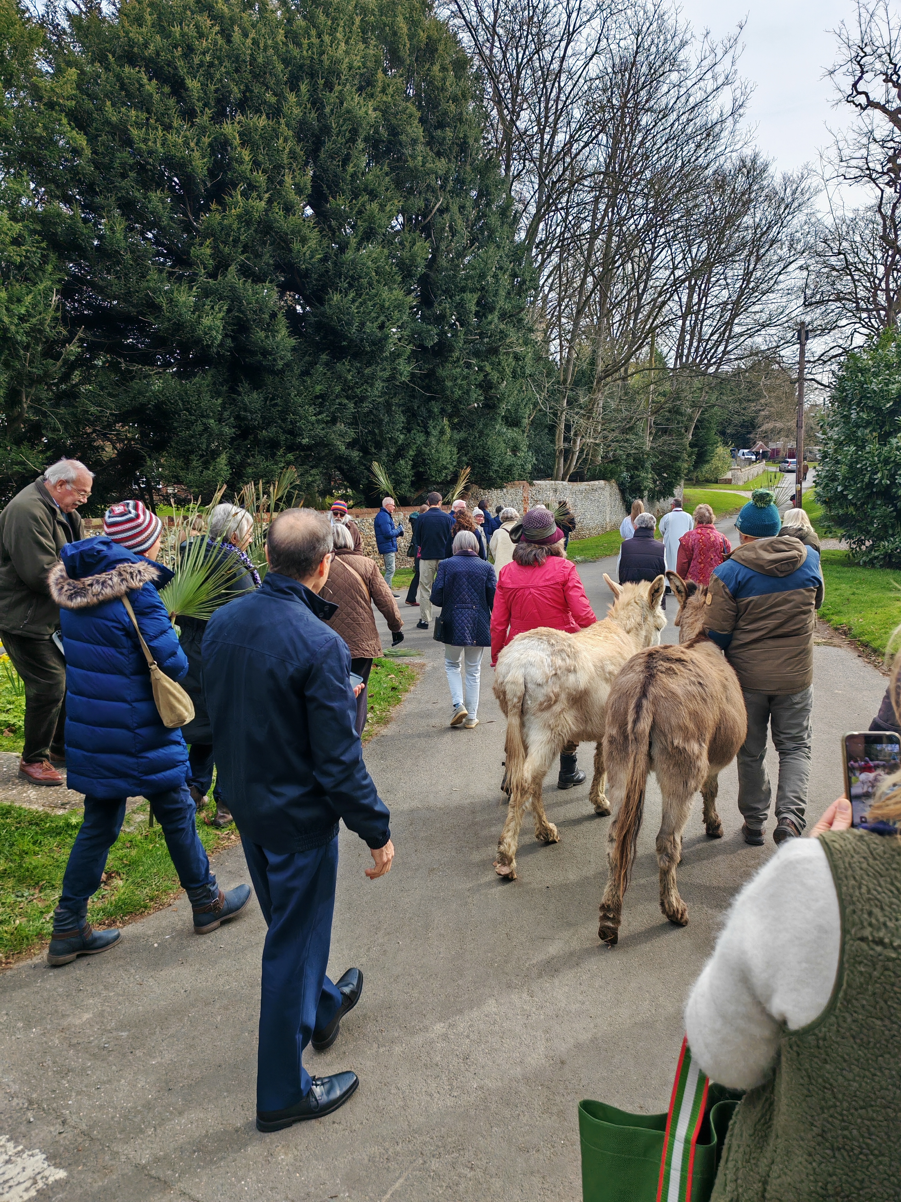 Walking up to church