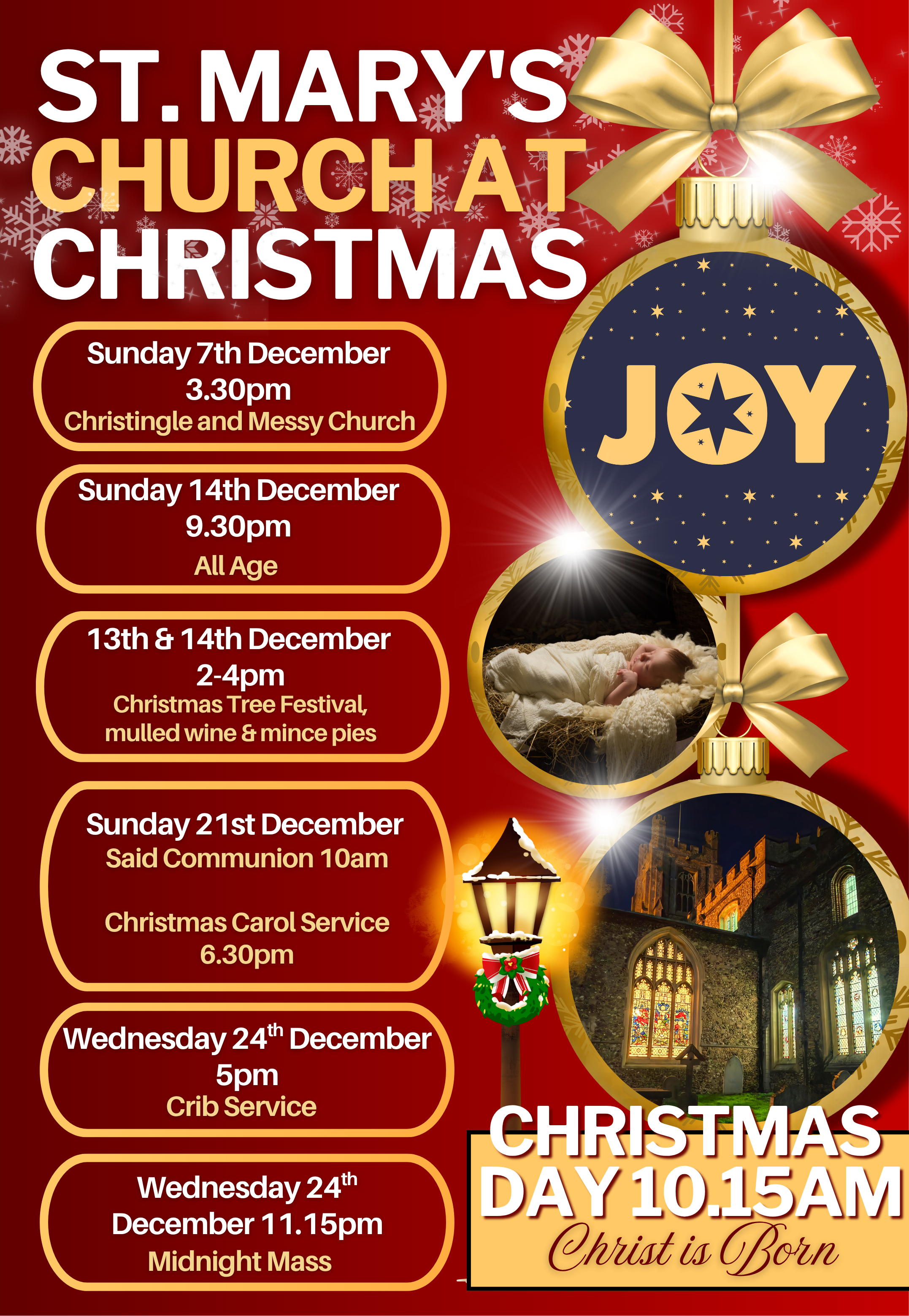 Red and Gold Elegant Church Ch